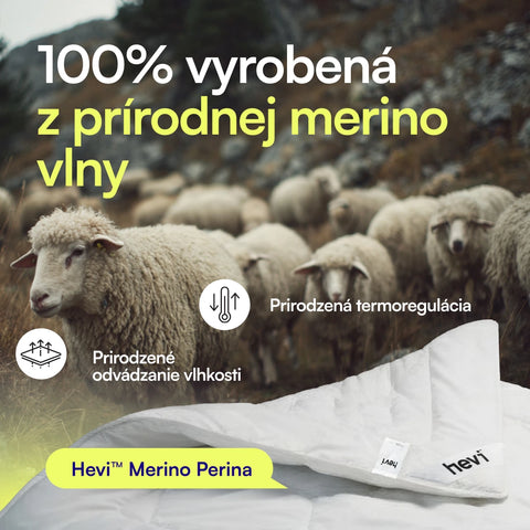 Benefity periny z merino vlny Hevi™