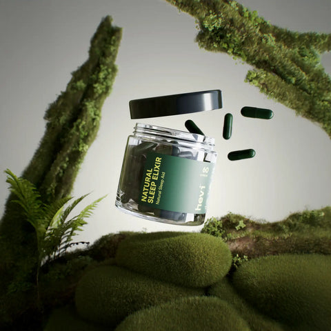 Fľaštička Hevi™ Natural Sleep Elixir zblízka